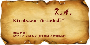 Kirnbauer Ariadné névjegykártya